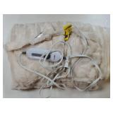 Heated Blanket Throw 50 x 60", Electric Blanket Throw with 4 Heating Levels & 4H Auto Off, ETL Certified, White Double-Sided Velvet, Over-Heat Protect, Machine Washable - Retail: $40"