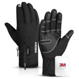 5-Layer Winter Gloves for Men & Women Made with 3M Thinsulate, -20â Waterproof Gloves for Cold Weather, Snow Ski Gloves with 10 Touchscreen Fingers