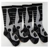 Wool Ski Socks Thermal Knee High Winter Snowboarding Socks for Men & Women 2 Pairs