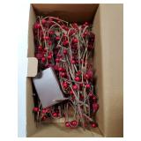 Set of 2 Red Berry Branch Pre-lit Garland with 30LED Lights, Battery Operated Fairy String Lights with Timer Function for Christmas Mantle Decoration - 5.9FT - Retail: $34