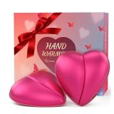 Hand Warmers Rechargeable 2 Pack, 5200mAh Heart-Shaped Electric Handwarmers, Reusable Portable Pocket Heater, Great Gifts Stocking Stuffers for Women - Pink