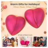 Hand Warmers Rechargeable 2 Pack, 5200mAh Heart-Shaped Electric Handwarmers, Reusable Portable Pocket Heater, Great Gifts Stocking Stuffers for Women - Pink