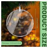 Engagement Ornament Gift for Couples, Just Engaged Gifts for Her, Christmas Glass Decoration - Retail: $10