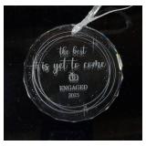 Engagement Ornament Gift for Couples, Just Engaged Gifts for Her, Christmas Glass Decoration - Retail: $10
