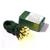 Warm White LED  15  Battery Operated Christmas Light Strand. - Retail: $68