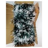 50 Feet Christmas Tinsel Garland Metallic Tinsel Twist Garland Glitter Foil Garland for Christmas Tree Ornaments Hanging Decoration (Green Snowy)