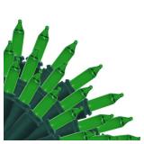 Star 100 Count Mini String Christmas Lights, Green - 22 feet Indoor/Outdoor Christmas Tree Lights with Green Wire