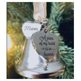 Christmas Memorial Ornaments for Loss of Loved One Larger Size Christmas Bell A Piece of My Heart is in Heaven Memory Remembrance Ornament with Silk, Mom.