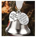 Loss of Daughter Christmas Bell Memorial Ornament A Piece of My Heart is in Heaven Sympathy Bereavement Gifts Angel Ornaments for Christmas Tree Hanging with Silk Ribbon