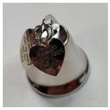 Christmas Memorial Bell Ornaments for Loss Loved Sister A Piece of My Heart is in Heaven Christmas Tree Hanging Remembrance Keepsake with Silk Ribbon