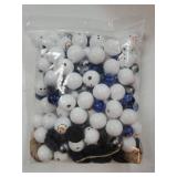 180 Piece Christmas Snowman Wooden Beads - Buffalo Plaid, Round, Winter, DIY Twine Scarf