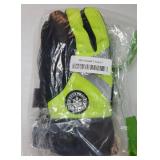1-Pair -4â or above 3M Thinsulate C100 Lined High Dexterity Touchscreen Synthetic Leather Winter Warm Work Gloves, Waterproof Insert (Size M, Fluorescent Green) - Retail: $33