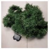 Christmas Garland with Lights, 19.7 Ft 60 Led Pre-lit Christmas Greenery Garland Battery Operated for Mantle Stairs Railing Party Winter New Year Outdoor Indoor Home Decor, Multicolor