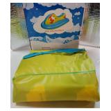 Kids Snow Tube, Inflatable Snow Sled for Adults, Heavy Duty Snow Tube Made by Thickening, Snow Toys for Kids Outdoor (Ski Boat-New), Blue+Yellow, 126x76x55cm