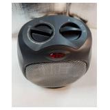 Amazon Basics Ceramic Space Heater, Portable Indoor Heating Solution, With Overheat and Tip-Over Protection, Thermostat, Non-Oscillating, 1500W, 7.52D x 6.34"W x 9.45"H, Black"