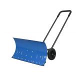 Snow Shovel Pusher, 29.13-inch Metal Snow Pusher with Wheels for Driveway, Adjustable Angle and Height Snow Pusher Shovel for Sidewalks, or Parking Lots - Retail: $80