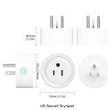 4 Pack Smart Plug Socket Outlet Voice Control Works with Alexa and Google Outlet Panel 2.1A 110V