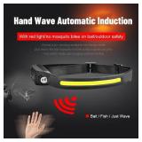 Rechargeable Head lamp light with COB Waterproof Sensor LED Headlamp