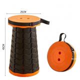 Telescoping Stool Collapsible Portable Load 330 lb Camping Folding Seat - Black