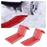 2pcs Foldable Car Escape Mat Non-Slip Pad for All-Weather Auto Traction Mat