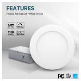 6 Pack Flush Thin 6 in LED Ceiling Light Selectable Dimmable 1100LM Certified