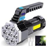 Flash Light LED w/Battery Indicator 100,000 Lm Rechargable Flashlight
