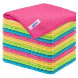 Microfiber Cleaning Cloth 20ct Towel Rag Car Polishing No-Scratch 12"x12" Mixed Color