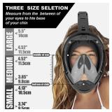 US Snorkel Face Mask Swimming Scuba Set Full Anti-Fog Diving For Kid Adult Gopro LARGE