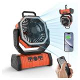 Rechargable Camping Fan with 20000mAh Chargable w/battery Power Bank & Remote