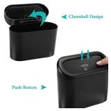 1 Liter Car Trash Can Garbage Organizer Car Trash Can With Lid WHITE