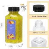 54PCS 8oz Plastic Juice Bottles with Caps,Plastic Bottles with Black Tamper Proof Lids,Reusable Juice Containers