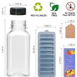 54PCS 8oz Plastic Juice Bottles with Caps,Plastic Bottles with Black Tamper Proof Lids,Reusable Juice Containers