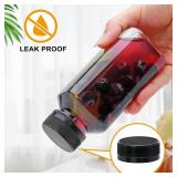 54PCS 8oz Plastic Juice Bottles with Caps,Plastic Bottles with Black Tamper Proof Lids,Reusable Juice Containers