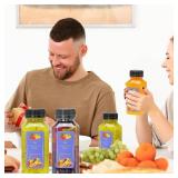 54PCS 8oz Plastic Juice Bottles with Caps,Plastic Bottles with Black Tamper Proof Lids,Reusable Juice Containers