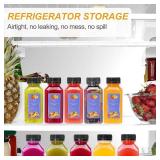 54PCS 8oz Plastic Juice Bottles with Caps,Plastic Bottles with Black Tamper Proof Lids,Reusable Juice Containers