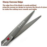 KINGSTAR 7.0in Titanium Black Professional Pet Grooming Scissors Set,Straight & Thinning & Curved Scissors 4pcs Set for Dog Grooming,(Black)