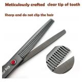 KINGSTAR 7.0in Titanium Black Professional Pet Grooming Scissors Set,Straight & Thinning & Curved Scissors 4pcs Set for Dog Grooming,(Black)