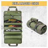 Hardware Tool Roll Bag Electrician Car Hanging Storage Tool Box Bag - GREEN
