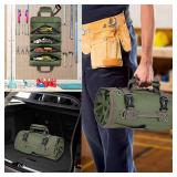 Hardware Tool Roll Bag Electrician Car Hanging Storage Tool Box Bag - GREEN