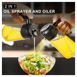 Dual Spray/Pour Oil Bottle: Precise Kitchen Cooking Oil Dispenser WHITE