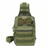 Tactical Chest Bag Single Shoulder Pack Molle Tactical Sling Bag Cross Body NEW GREEN