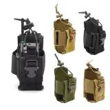 Radio Holster For Waist Pack Belt Bag Pocket Molle Pouch Walkie Talkie Holder BLACK