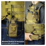 Radio Holster For Waist Pack Belt Bag Pocket Molle Pouch Walkie Talkie Holder BLACK