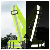 Adjustable Reflective Belt Running Bicycle Safety Vest Running Vest GREEN