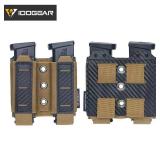 BLACK Carbon Fiber 500D Nylon Tactical Double Magazine Pouch for 9mm NEW