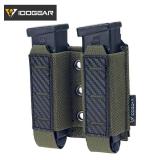 BLACK Carbon Fiber 500D Nylon Tactical Double Magazine Pouch for 9mm NEW