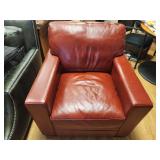 LIKE NEW! Red Leather Chair, RETAIL OVER $650
