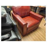 LIKE NEW! Red Leather Chair, RETAIL OVER $650