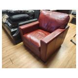 LIKE NEW! Red Leather Chair, RETAIL OVER $650