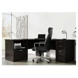 Magellan Performance 71\"W L-Shaped Corner Desk, Espresso (RETAIL $490.00)